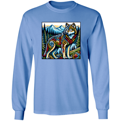 Folk Art Wolf - T-shirts, Hoodies and Sweatshirts