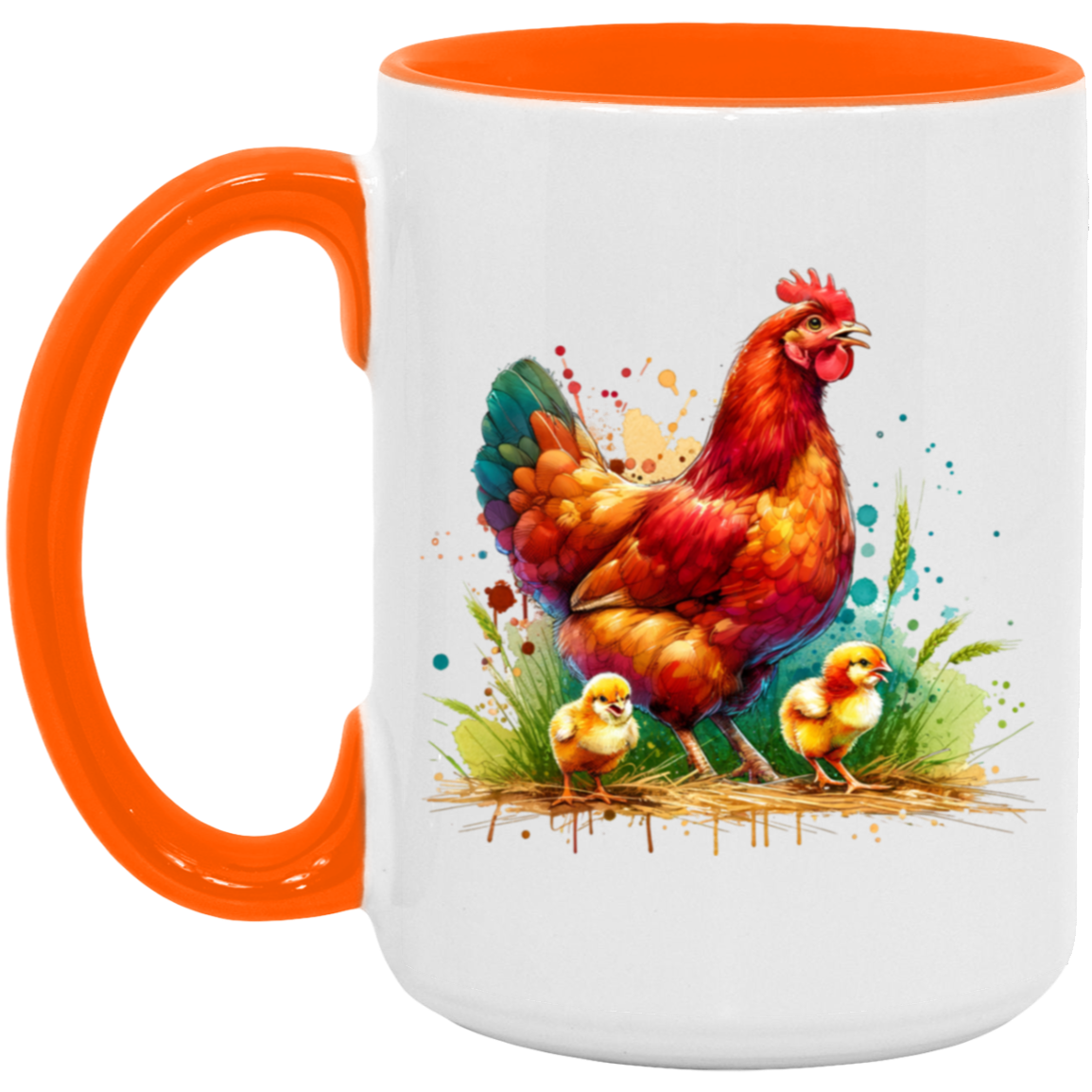 Rhode Island Red Hen with Chicks - Mugs