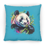Bamboo Panda in Blue and Purple Pillows