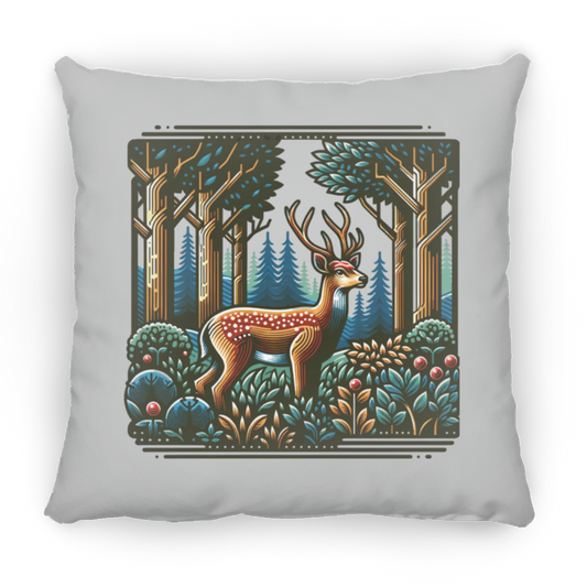 Deer in Forest Block Print - Pillows