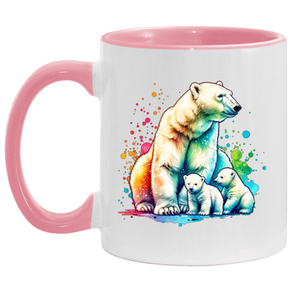 Polar Bear Mom with Cubs Mugs