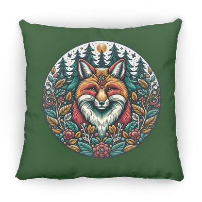Fox Circle Folk Art - Throw Pillows