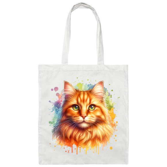 Orange Tabby Cat Canvas Tote Bag
