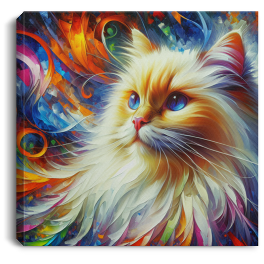 Longhair Flame Point Cat - Canvas Art Prints