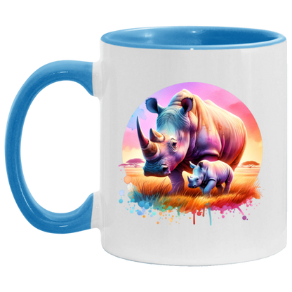 Rhino Mom and Baby Mugs