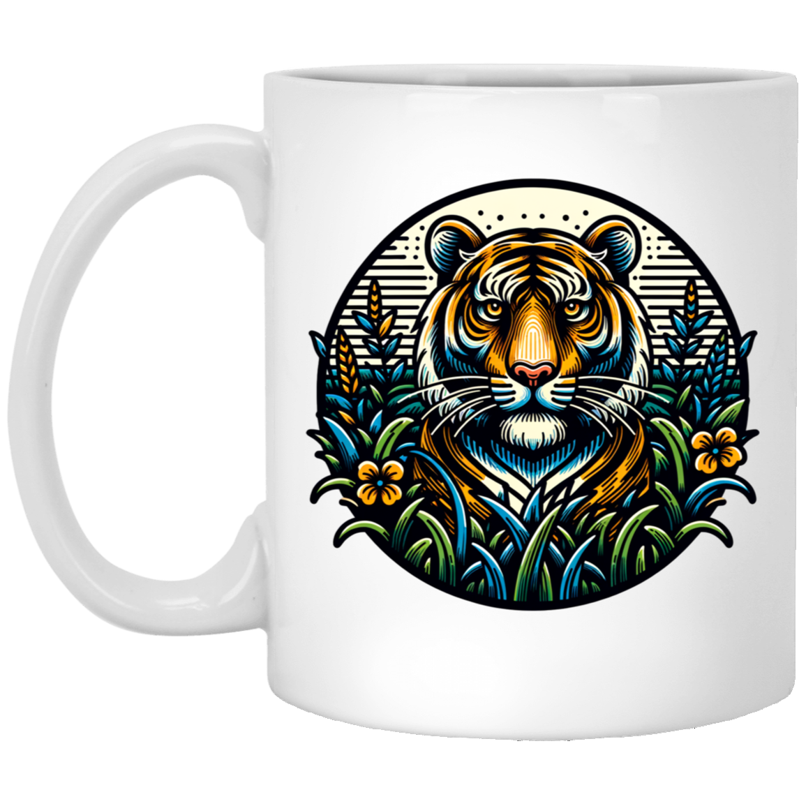 Tiger Graphic Circle Mugs