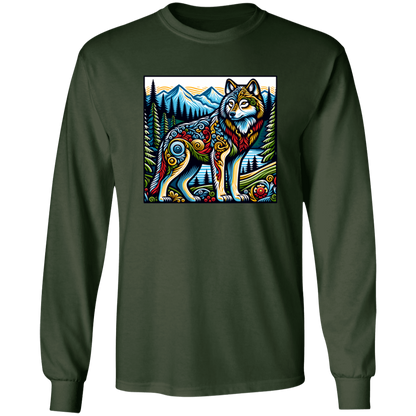 Folk Art Wolf - T-shirts, Hoodies and Sweatshirts