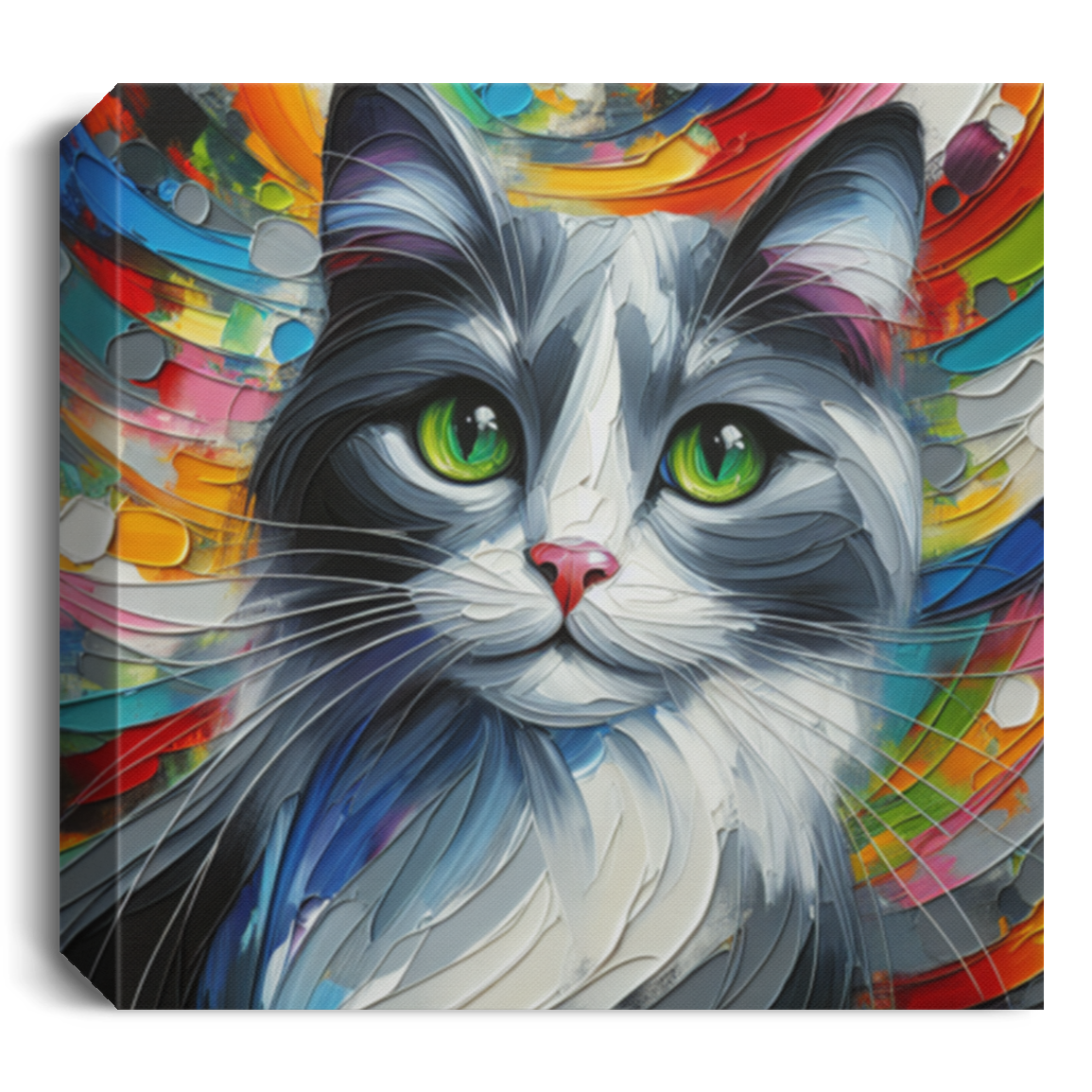 Grey and White Cat - Canvas Art Prints