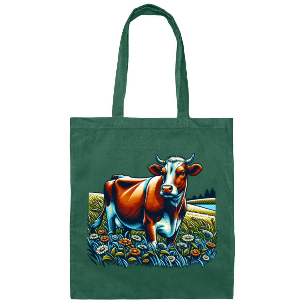 Guernsey with Daisies - Canvas Tote Bag