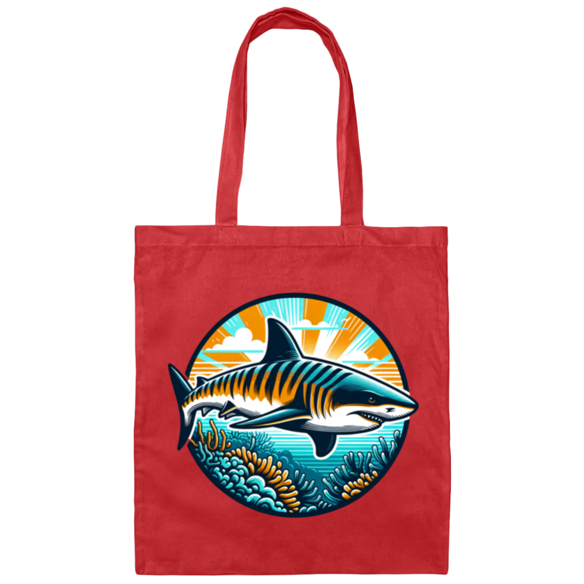 Tiger Shark Graphic Canvas Tote Bag