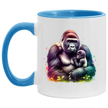 Female Silverback Gorilla with Child - Mugs