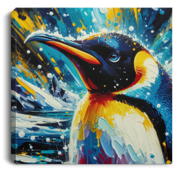 Emperor Penguin in Snowfall Canvas Art Prints