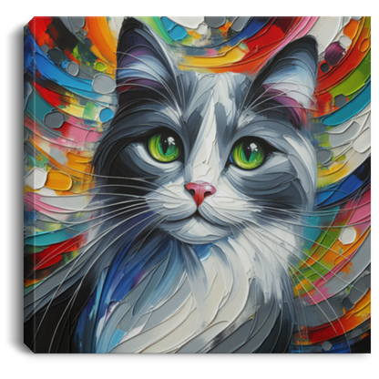 Grey and White Cat - Canvas Art Prints