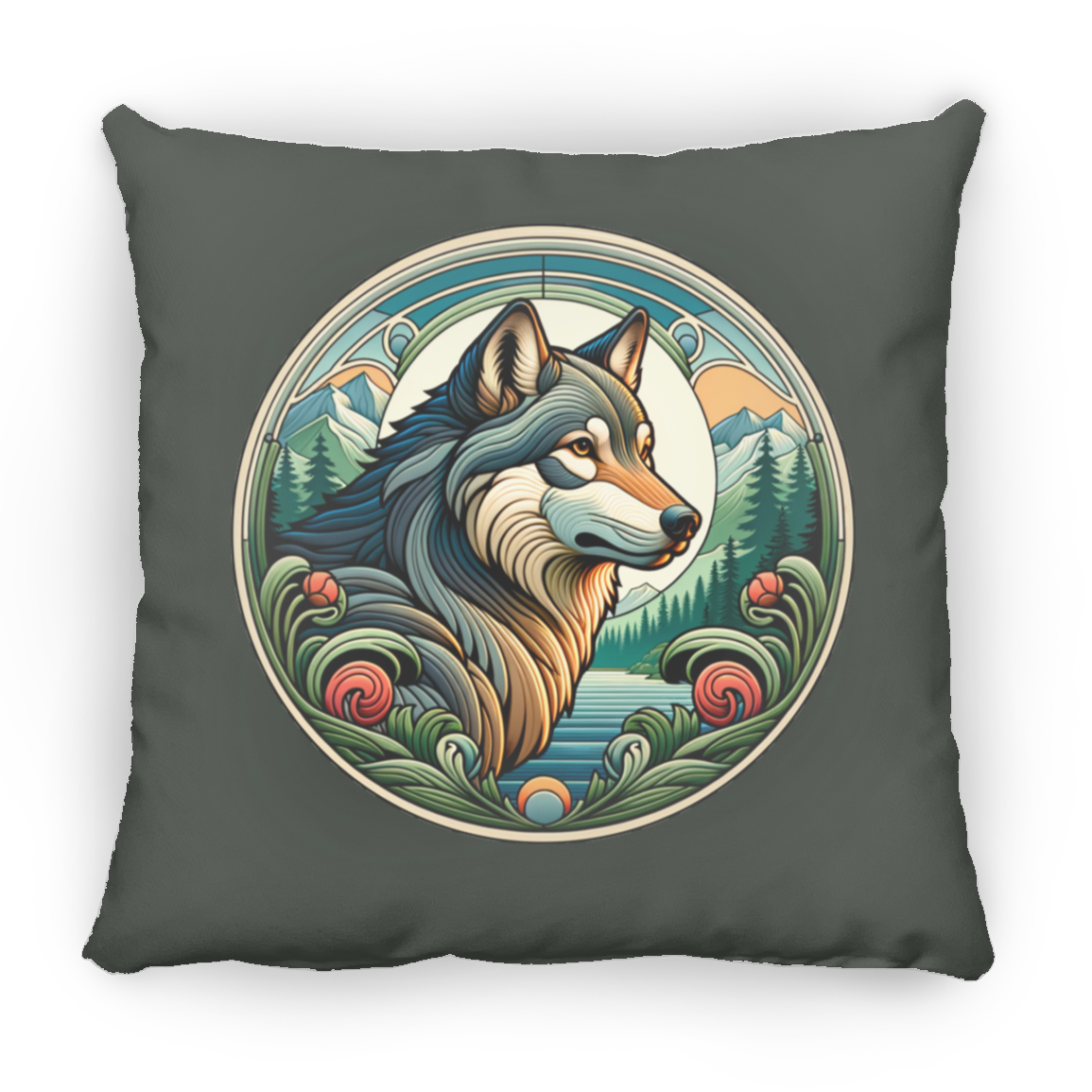Wolf, Art Nouveau Style - Pillows