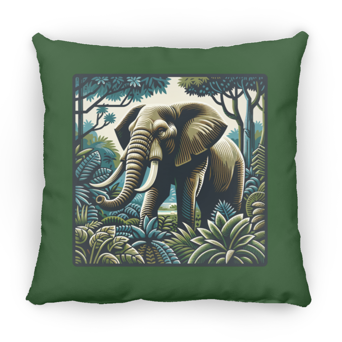 Block Print Elephant - Throw Pillows