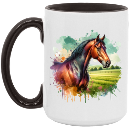 Bay Horse with Field - Mugs