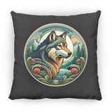 Wolf, Art Nouveau Style Pillows