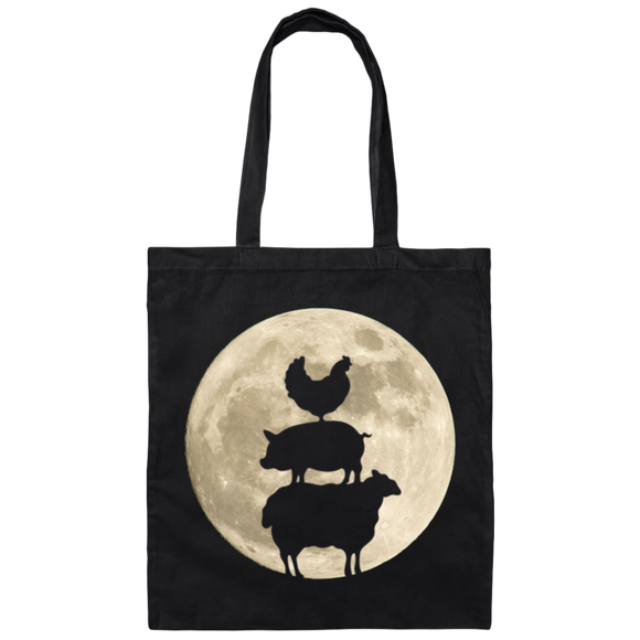 Farm Animal Trio Moon - Canvas Tote Bag