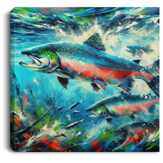 Salmon Returning - Canvas Art Prints
