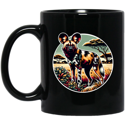 African Wild Dog Graphic - Mugs