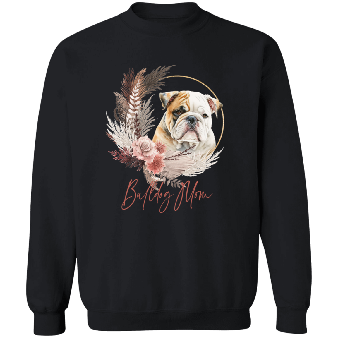 Bulldog Mom Boho Wreath - T-shirts, Hoodies and Sweatshirts