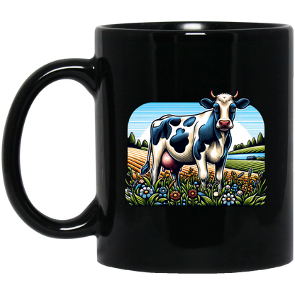 Holstein with Flowers - Mugs