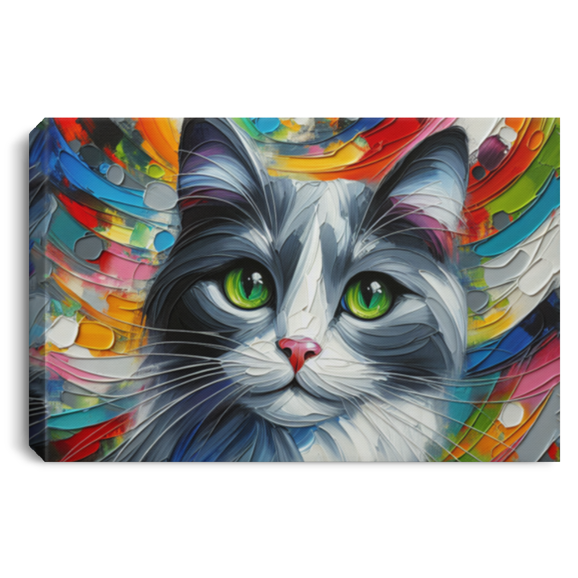 Grey and White Cat - Canvas Art Prints