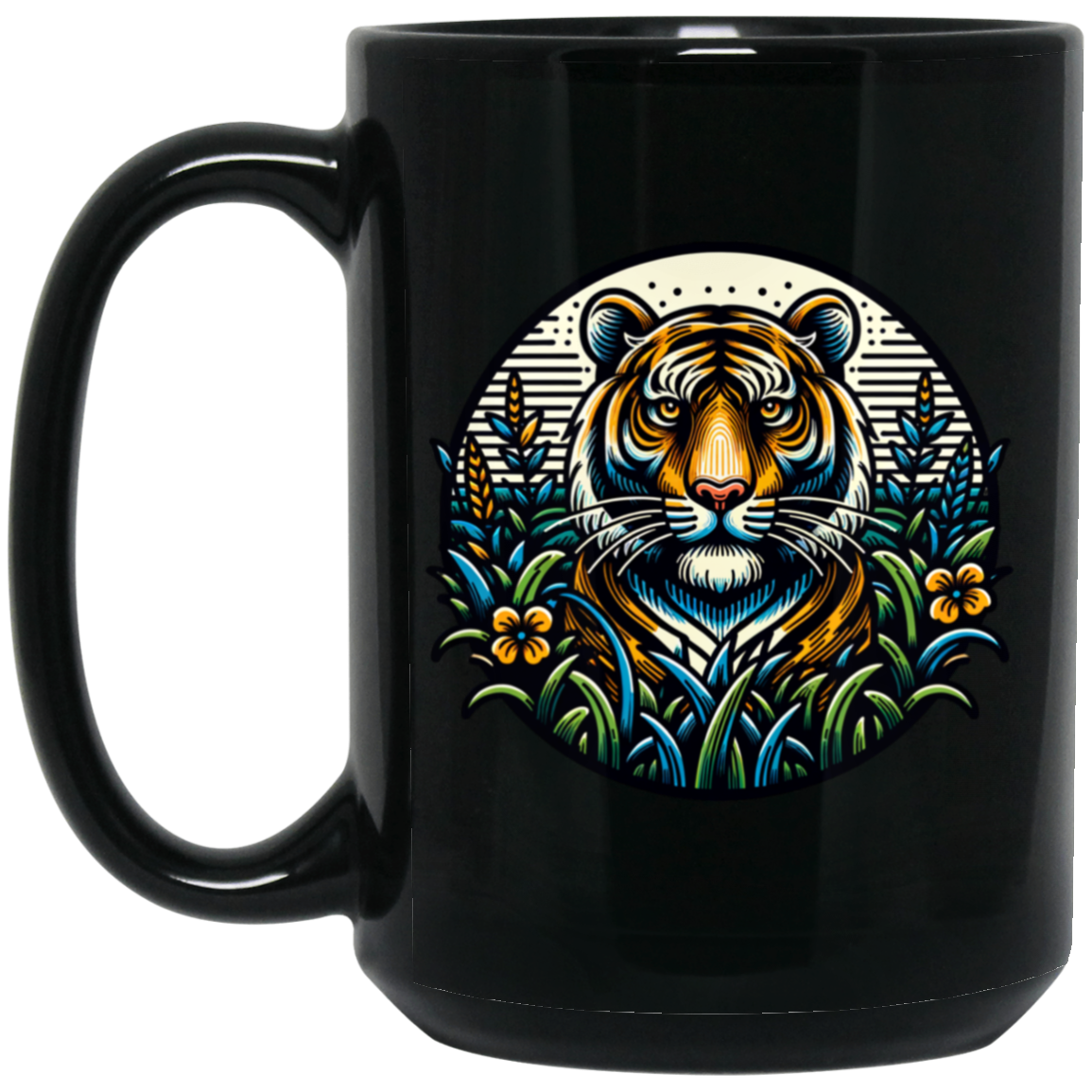 Tiger Graphic Circle Mugs