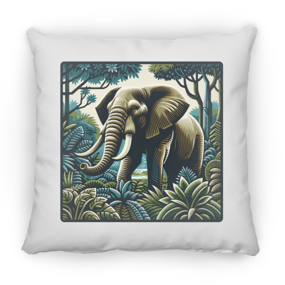 Block Print Elephant - Throw Pillows