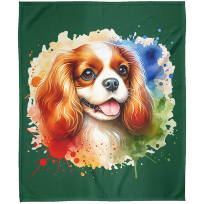 Blenheim Cavalier King Charles Spaniel Fleece Blankets