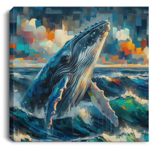 Humpback Breaching - Canvas Art Prints