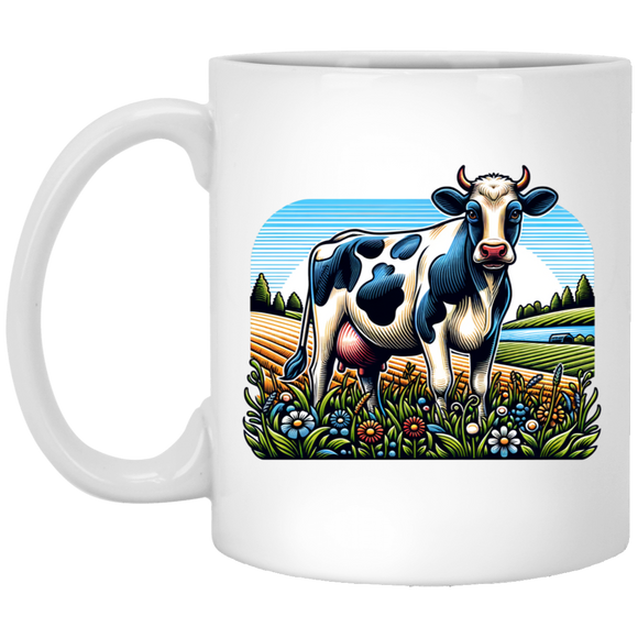 Holstein with Flowers Mugs
