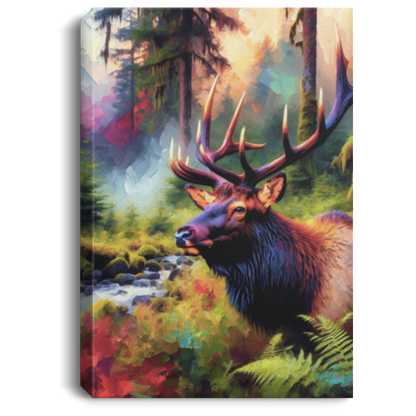 Roosevelt Elk in Hoh Rainforest - Canvas Art Prints