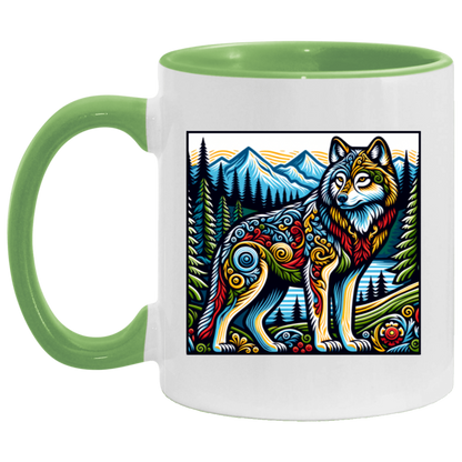 Folk Art Wolf - Mugs