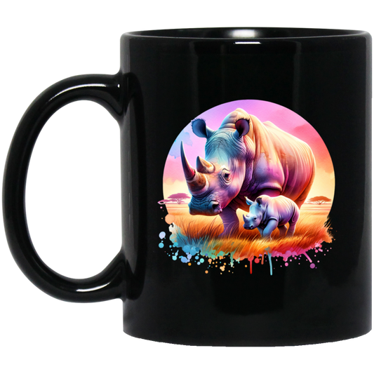 Rhino Mom and Baby Mugs