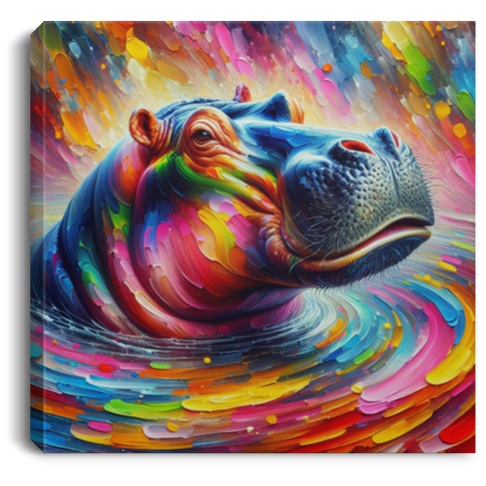 Hippo Jacuzzi - Canvas Art Prints