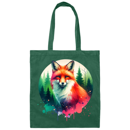 Fox Forest Circle - Canvas Tote Bag