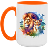 Lion and Lioness Watercolor Mugs