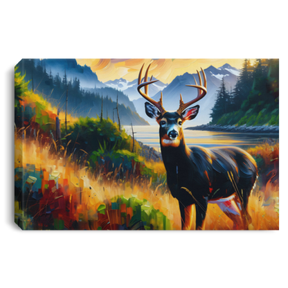 Black Tail Buck in Olympic National Park - Canvas Art Prints