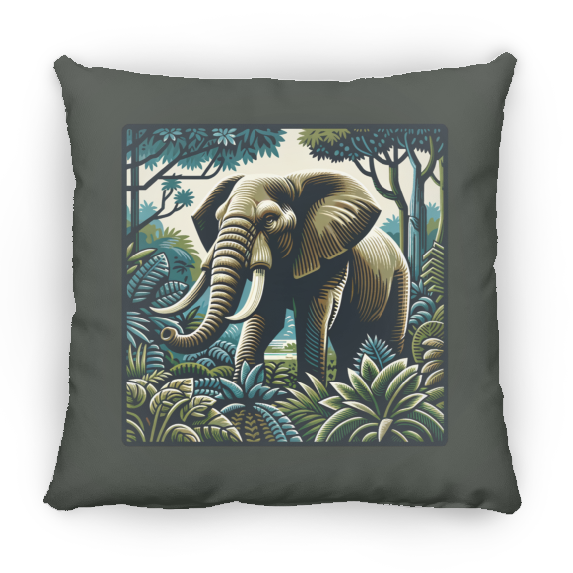 Block Print Elephant - Throw Pillows