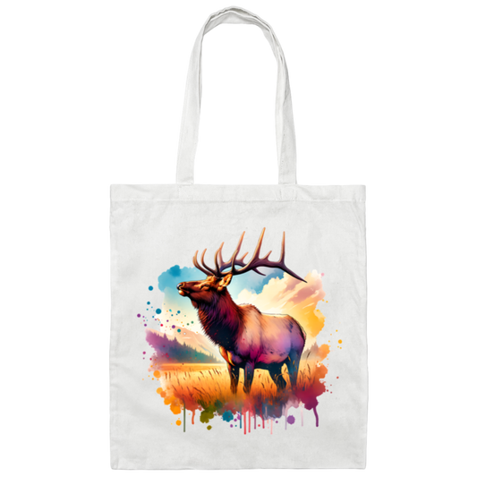 Roosevelt Elk in Field Canvas Tote Bag