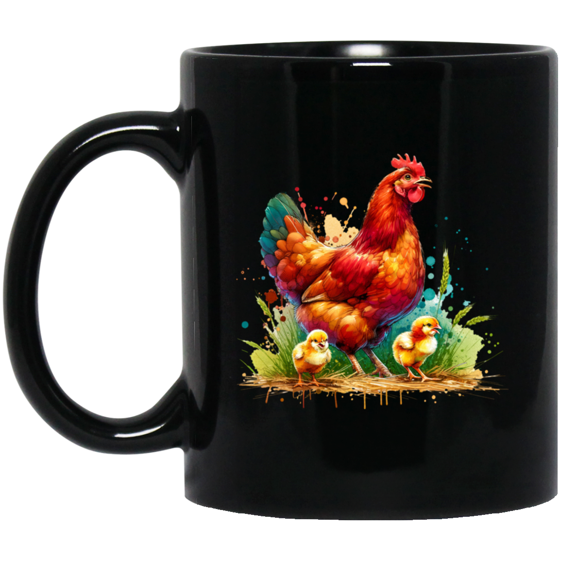 Rhode Island Red Hen with Chicks - Mugs