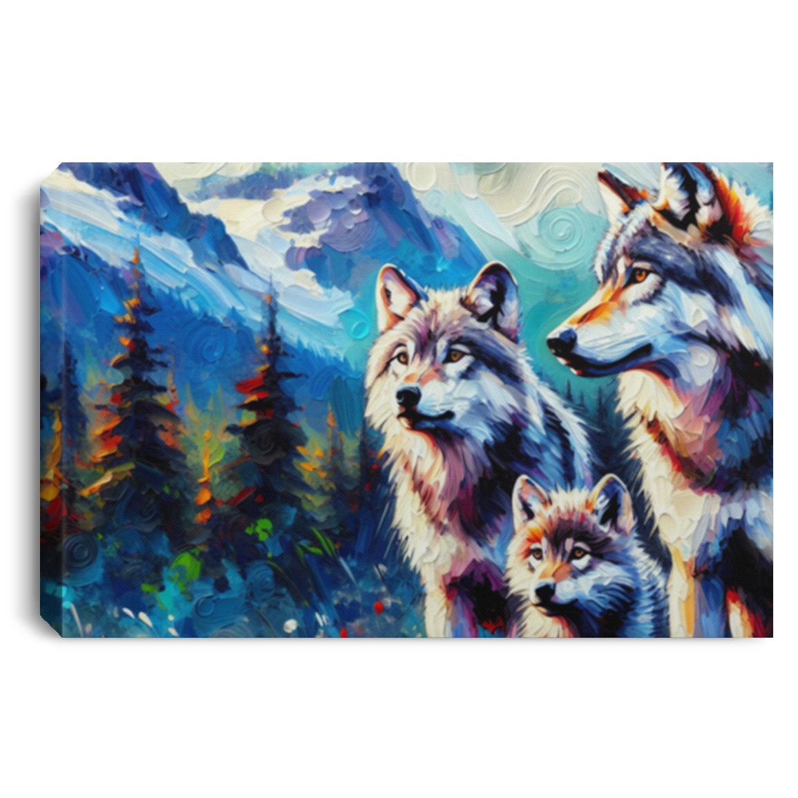 Gray Wolf Family - Canvas Art Prints