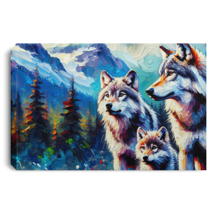 Gray Wolf Family - Canvas Art Prints