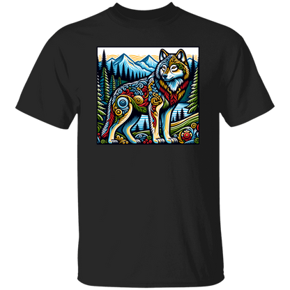 Folk Art Wolf - T-shirts, Hoodies and Sweatshirts