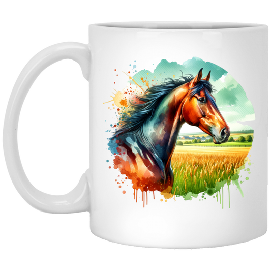 Bay Horse Portrait - Mugs