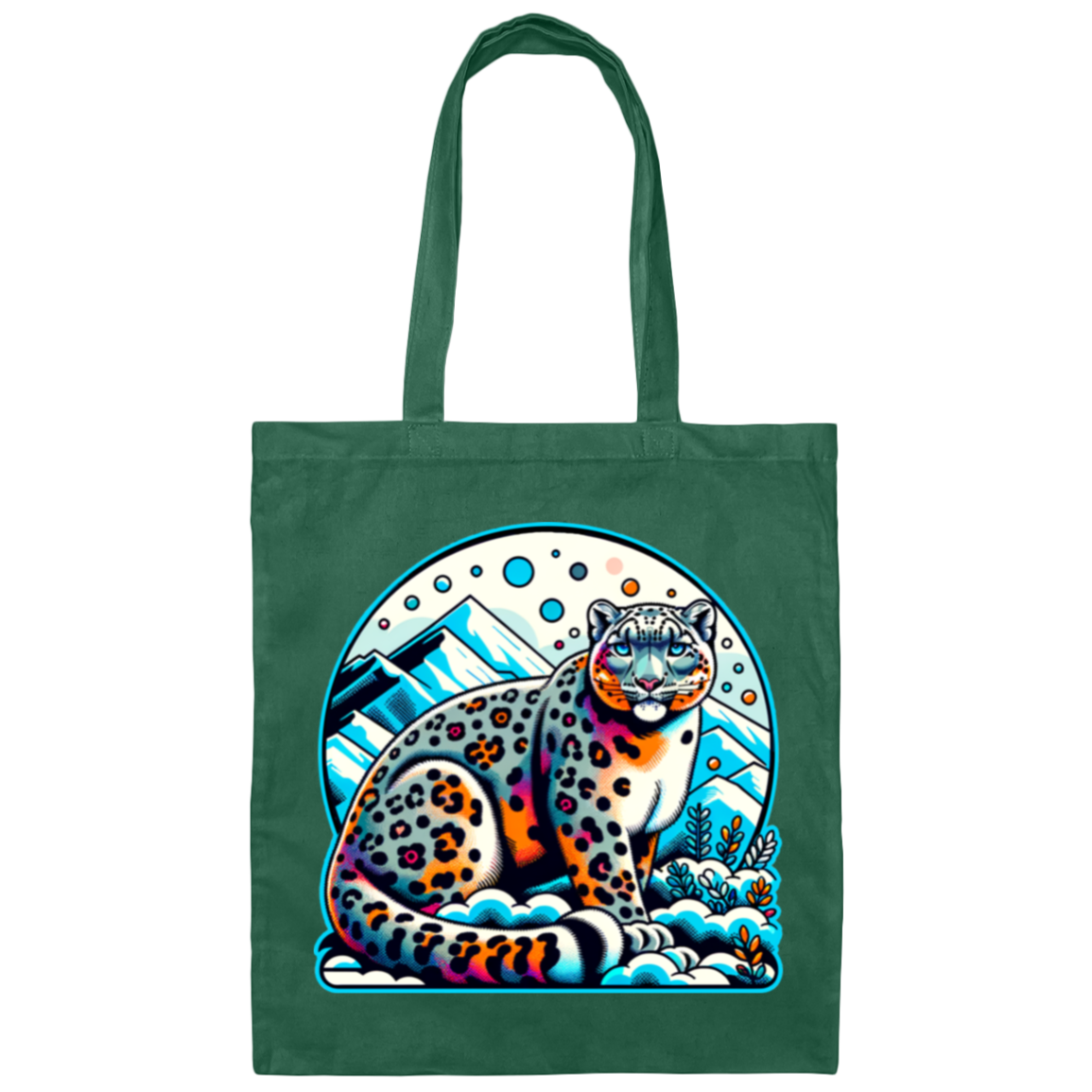 Snow Leopard Graphic Canvas Tote Bag