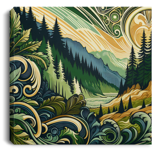 Stylized Olympic Peninsula Nature (2) Canvas Art Prints