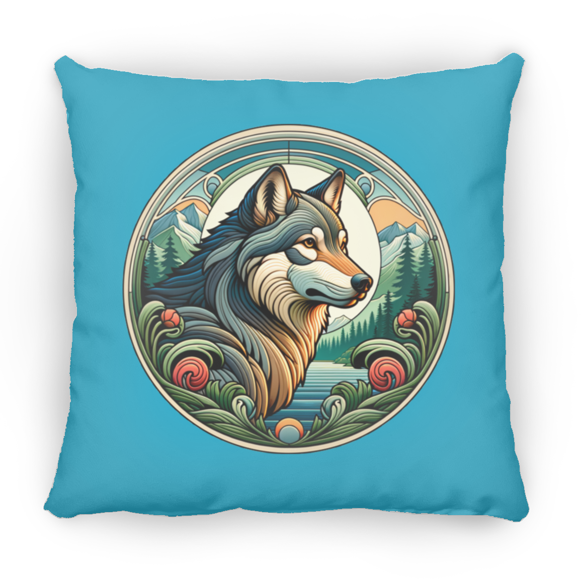 Wolf, Art Nouveau Style - Pillows