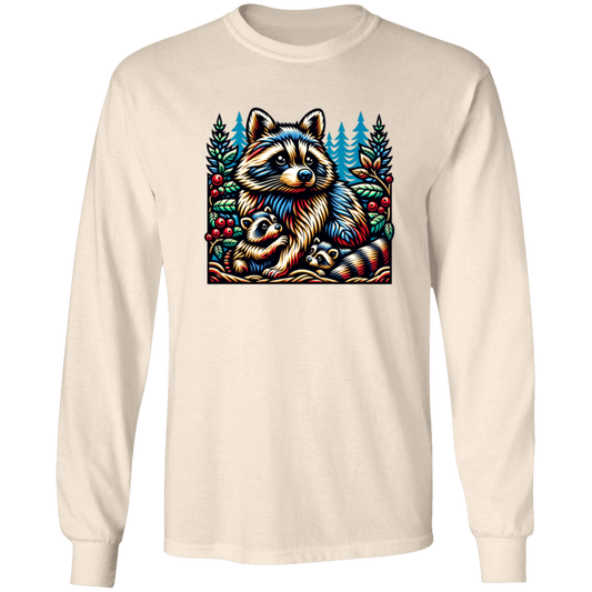 Woodcut Raccoon and Kits - T-shirts, Hoodies and Sweatshirts